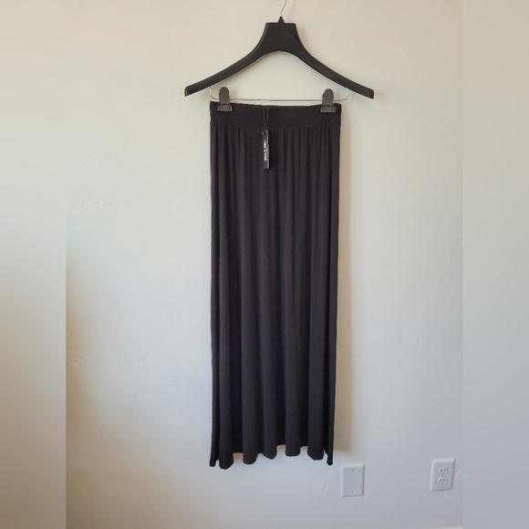 NEW Lock & Love Black Maxi Skirt Modal Knit Soft Casual Loungewear Hippie Medium - Picture 1 of 6